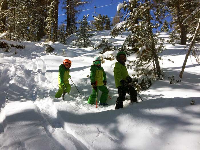 sciare nel bosco Cortina d’Ampezzo