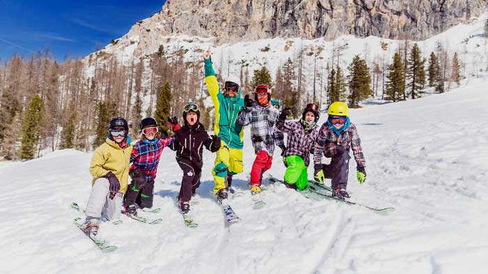 telemark per bambini a Cortina d’Ampezzo